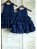 Navy Blue Cotton Cupcake Flower Girl Dress